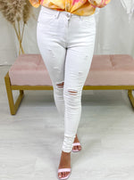 Jeans Troué Blanc