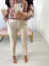 Pantalon droit beige