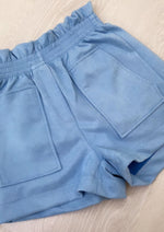 Short suédine bleu ciel